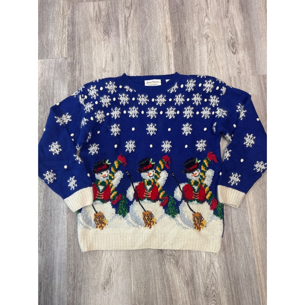 Marisa Christina Classics 1994 Christmas Collection Ugly Sweater XL Snowmen